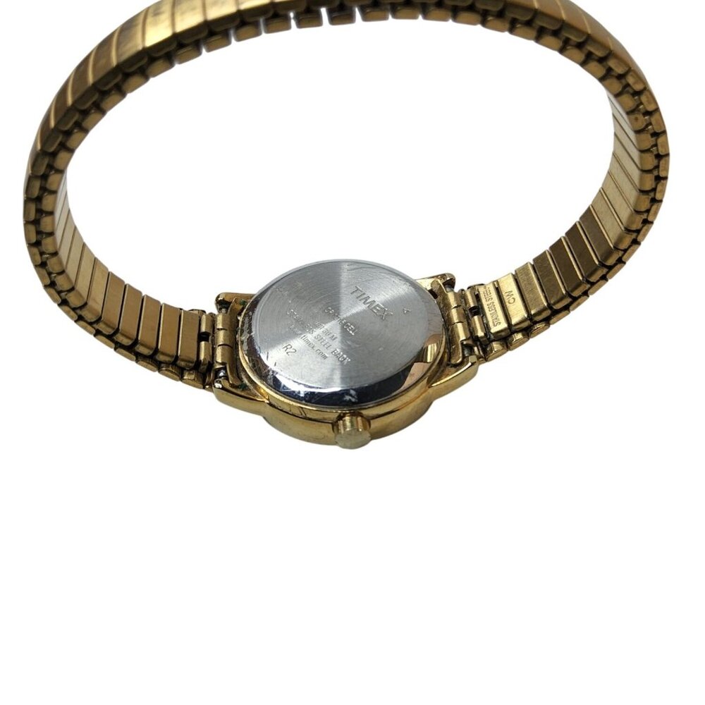 Vintage Womens Timex Indiglo WR30M Gold Tone Stretch Band Watch - Picture 4 of 7